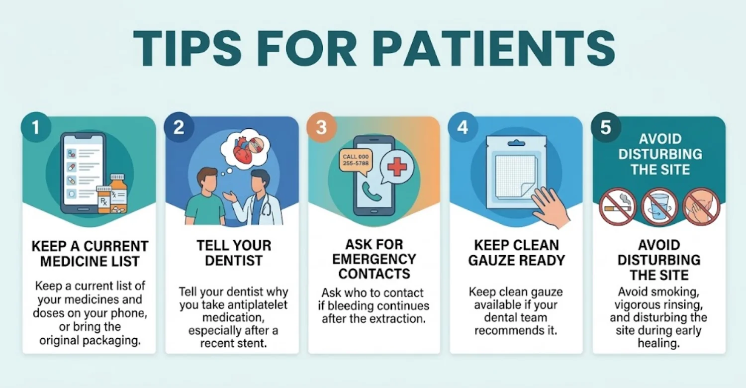 Antiplatelet Therapy and Dental Extraction infographic